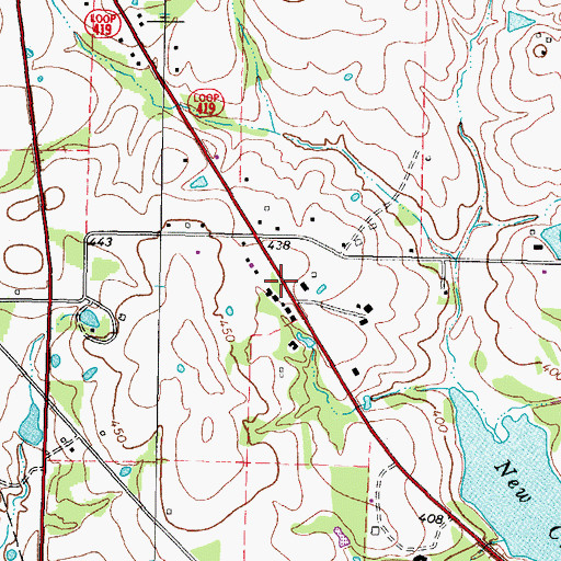 Topographic Map of Ripley Memorial Baptist Church, TX