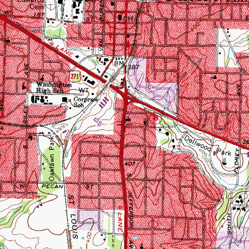 Topographic Map of Church of God of Prophecy, TX