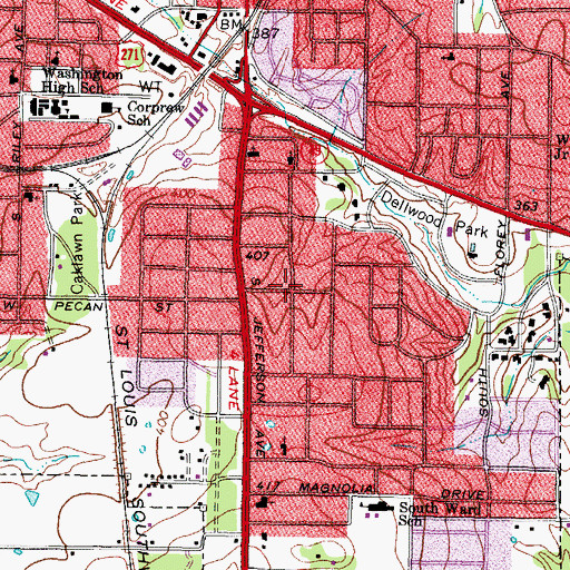 Topographic Map of Saint Marks Episcopal Church, TX