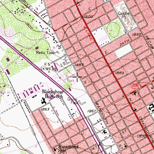 Topographic Map of Antioch First Missionary Baptist Church, TX