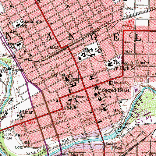 Topographic Map of First Baptist Church, TX