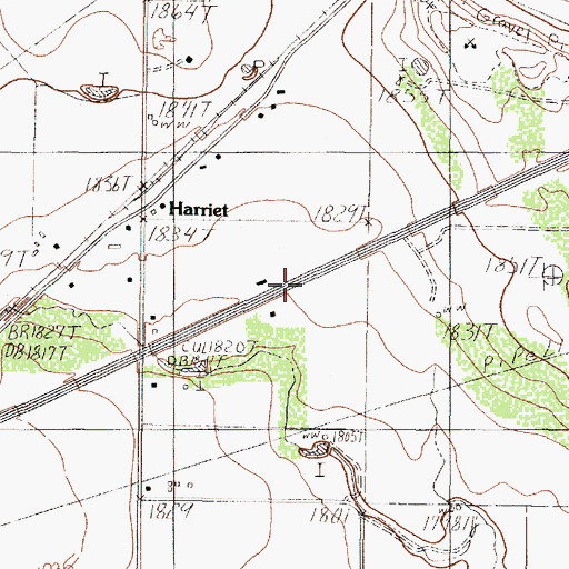 Topographic Map of Harriett Baptist Church, TX