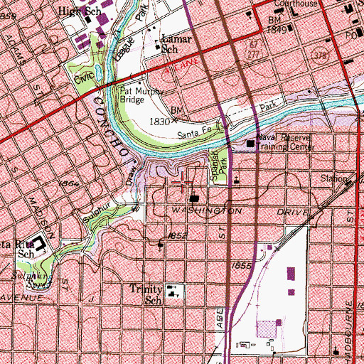 Topographic Map of Park Heights Baptist Church, TX