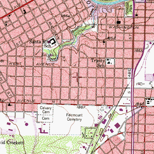 Topographic Map of Church of Christ Johnson Avenue, TX