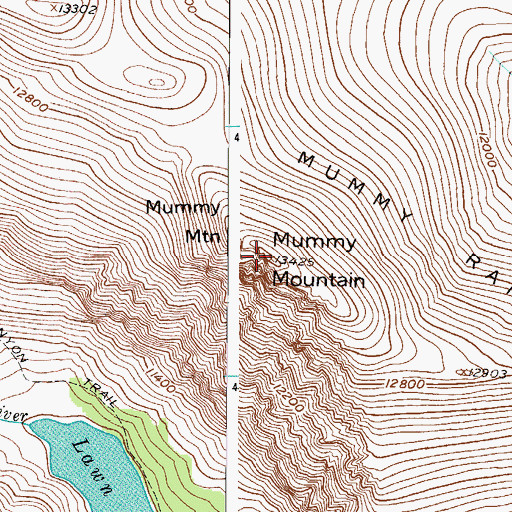 Topographic Map of Mummy Mountain, CO