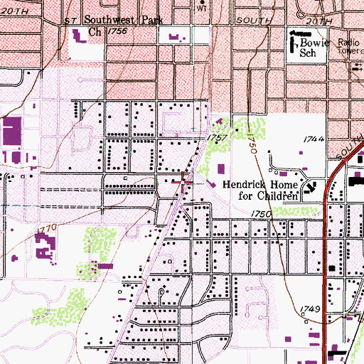 Topographic Map of Covenant Orthodox Presbyterian Church, TX