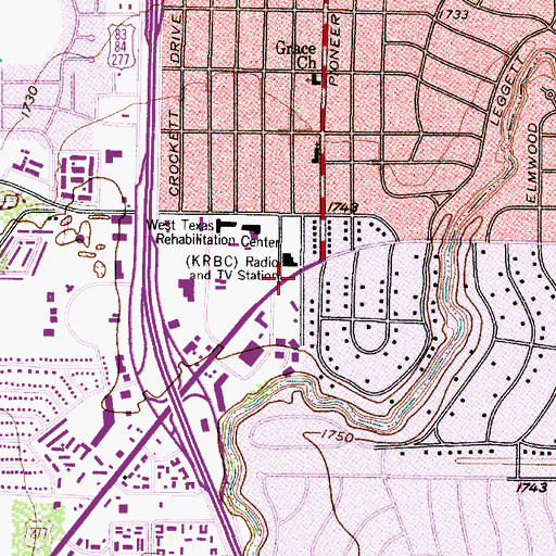 Topographic Map of Westminster Presbyterian Church, TX