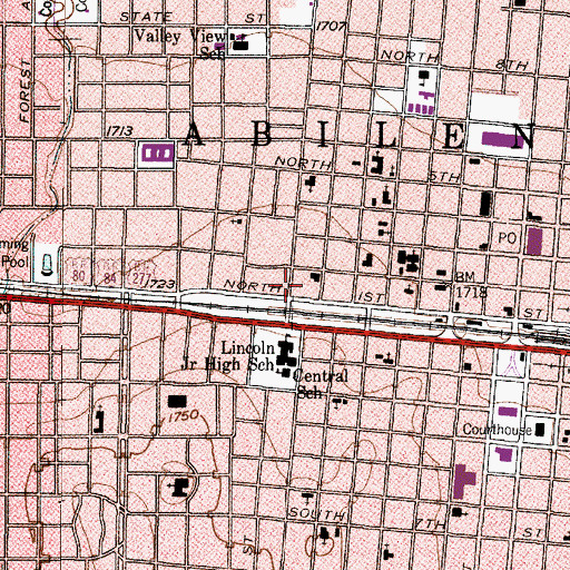 Topographic Map of Covenant of Hope Community Church, TX