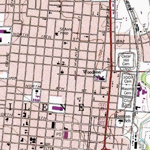 Topographic Map of Metropolitan Community Church, TX