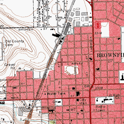 Topographic Map of Fellowship Baptist Church, TX