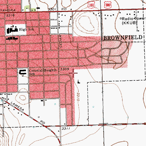 Topographic Map of Church of God, TX
