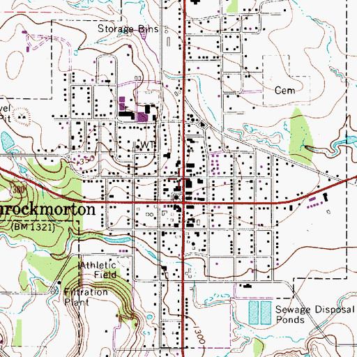 Topographic Map of First Baptist Church, TX