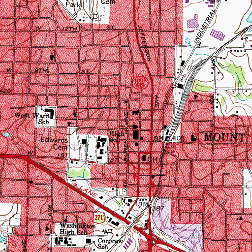 Topographic Map of First Baptist Church, TX