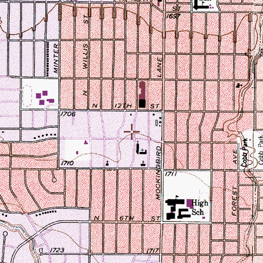 Topographic Map of Church of Christ - Woodlawn, TX
