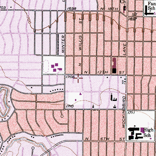 Topographic Map of Northwest Church of Christ, TX