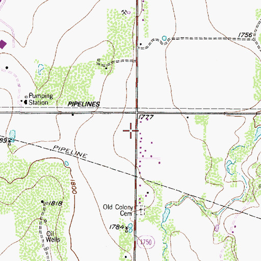 Topographic Map of Oldham Lane Church of Christ, TX