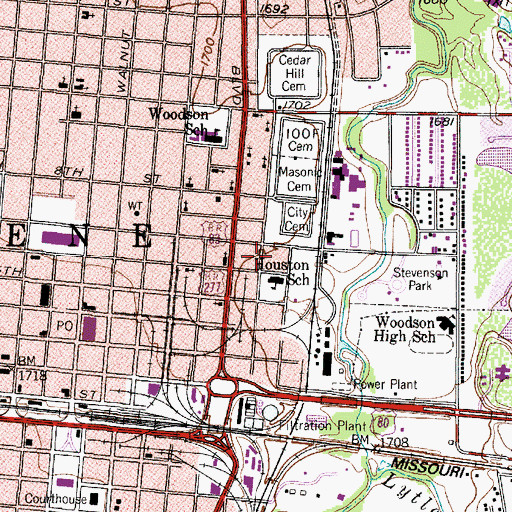 Topographic Map of Bethel Church of God in Christ, TX