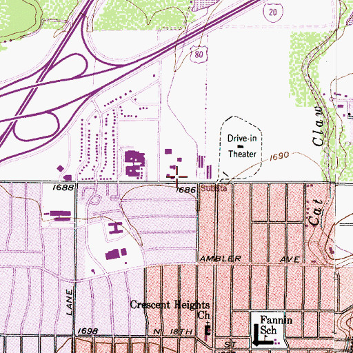 Topographic Map of Saint Marks Episcopal Church, TX