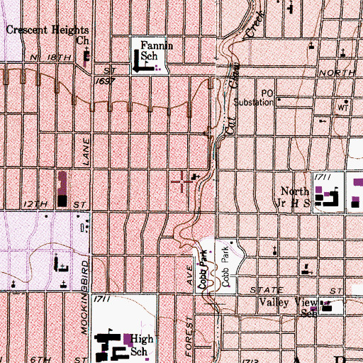 Topographic Map of Bethel United Methodist Church, TX