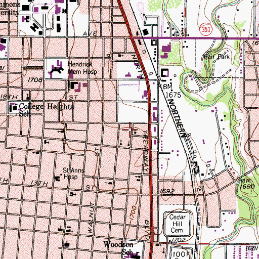 Topographic Map of Friendly Missionary Baptist Church, TX