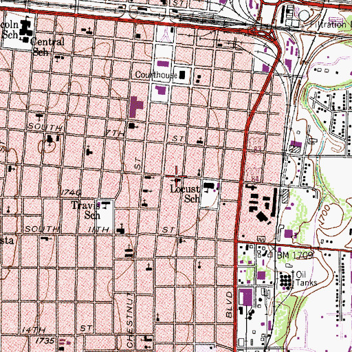 Topographic Map of Friendship Baptist Church, TX