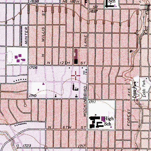 Topographic Map of Galilee Baptist Church, TX
