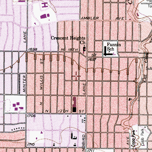Topographic Map of The Miracle Independent Baptist Church, TX