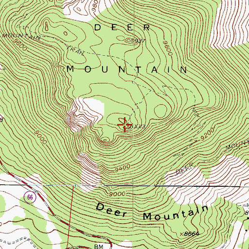 Topographic Map of Deer Mountain, CO