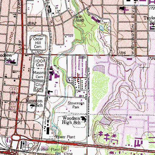 Topographic Map of Saint John Baptist Church, TX