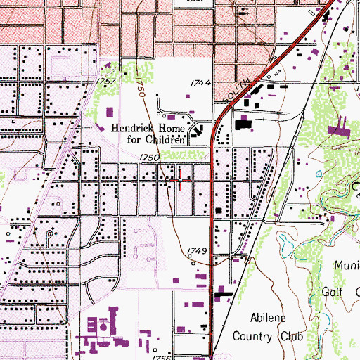 Topographic Map of Southern Hills Baptist Church, TX