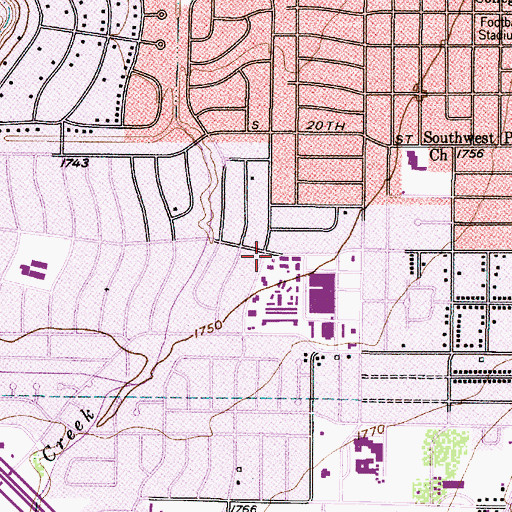 Topographic Map of Brook Hollow Christian Church of Christ, TX