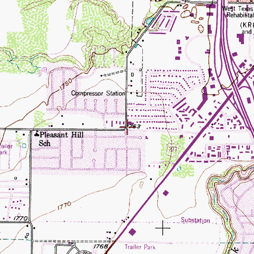 Topographic Map of Church of Christ - Baker Heights, TX