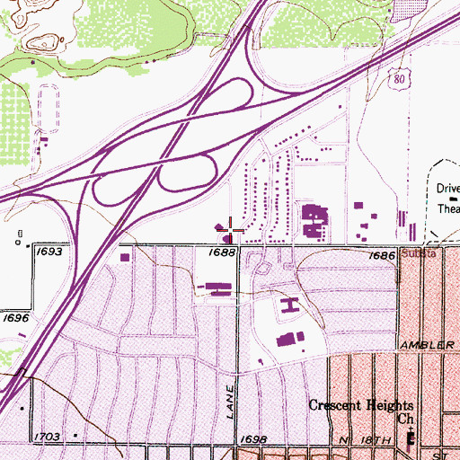 Topographic Map of Church of Christ - Minter Lane, TX