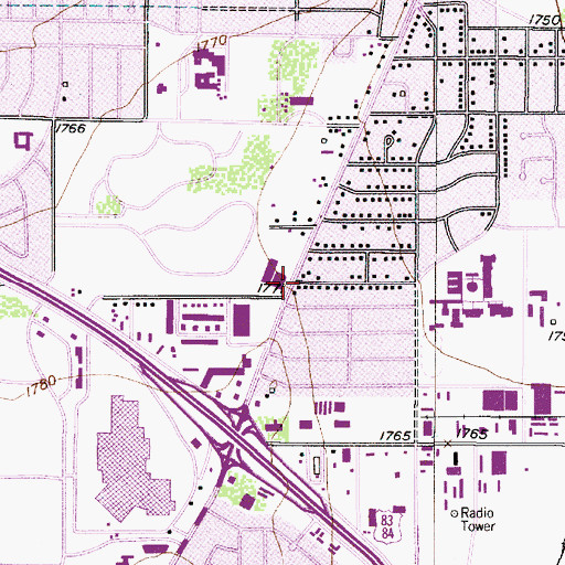 Topographic Map of Church of Christ - Southern Hills, TX