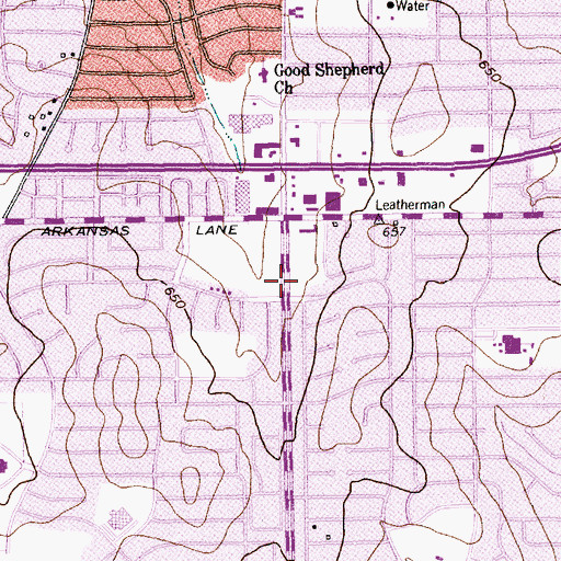 Topographic Map of Southeast Community Church, TX
