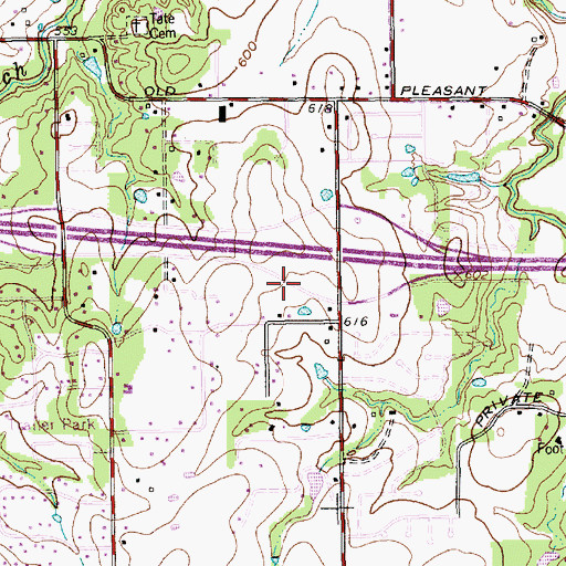 Topographic Map of Victory Fellowship Church, TX