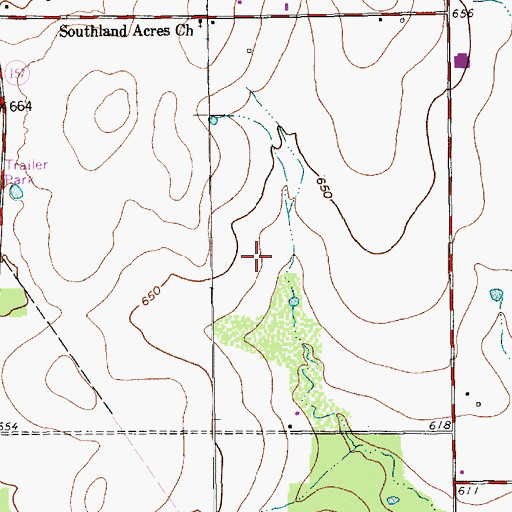Topographic Map of Walnut Creek Community Church, TX