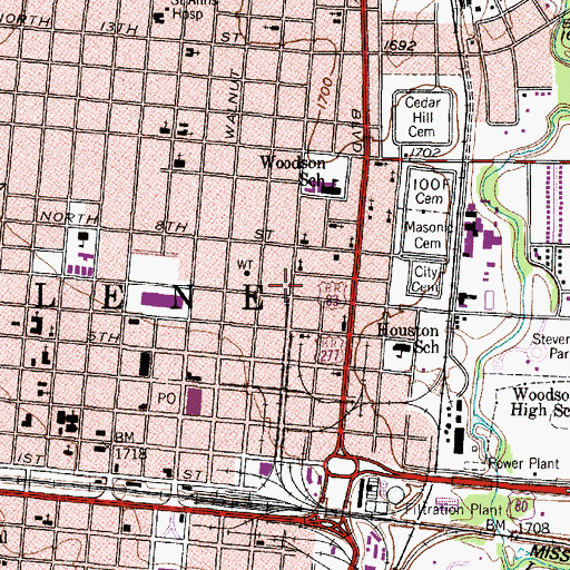 Topographic Map of Bethel African Methodist Episcopal Church, TX
