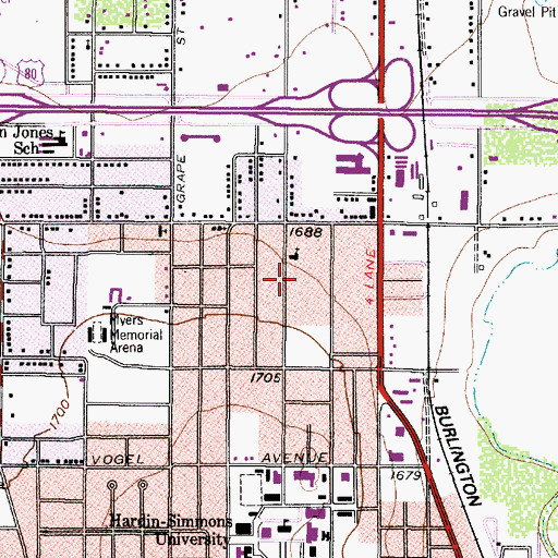 Topographic Map of Apostolic Assembly Church, TX