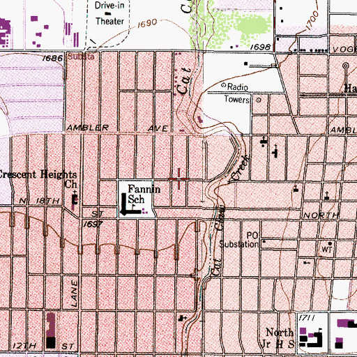 Topographic Map of Gethsemani Spanish Assembly of God Church, TX