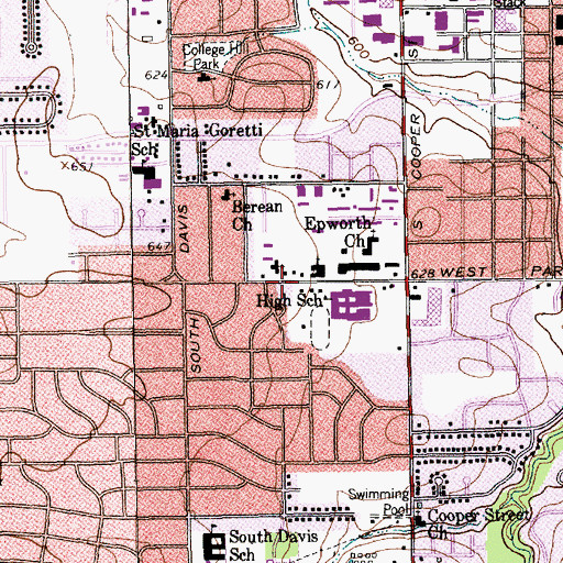 Topographic Map of Arlington Christian Bible Fellowship Church, TX