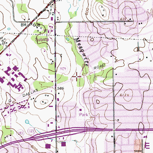 Topographic Map of Bear Valley Community Church - Hurst, TX
