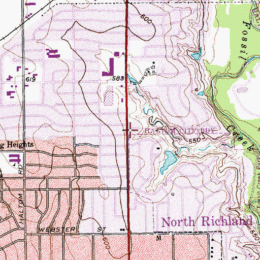 Topographic Map of Calvary Chapel of Fort Worth Church, TX