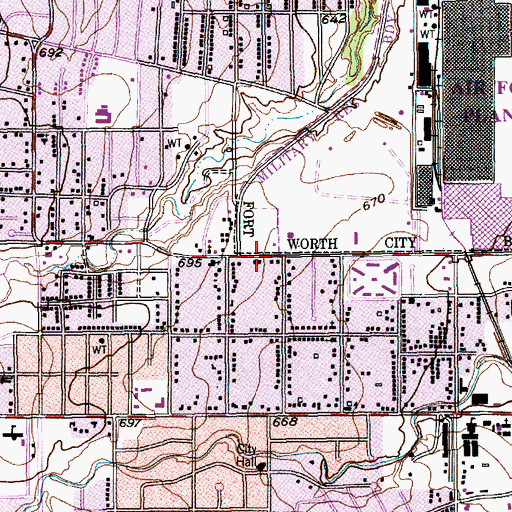 Topographic Map of Chapel Creek Fellowship Church, TX