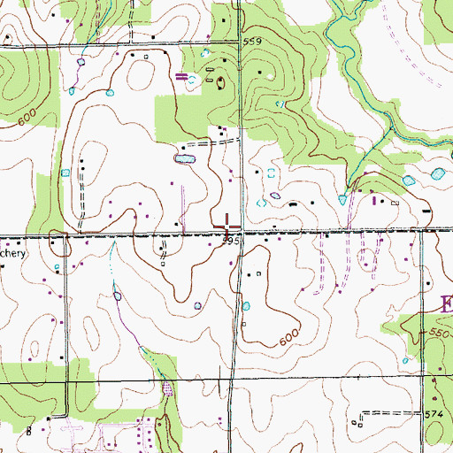 Topographic Map of Christ Fellowship Church, TX