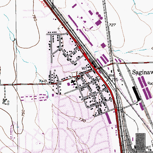 Topographic Map of Community Bible Church, TX