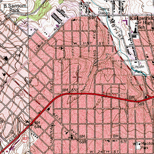 Topographic Map of Community First Church of God, TX