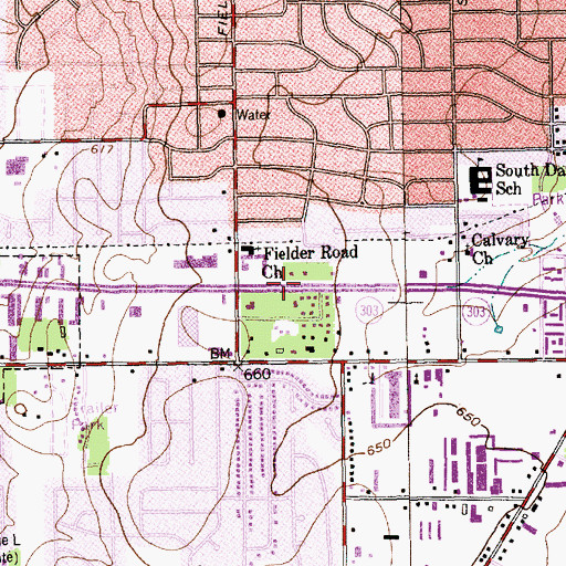 Topographic Map of Cornerstone Community Bible Church, TX