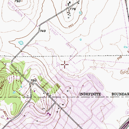 Topographic Map of Covenant Place of Burleson Church, TX