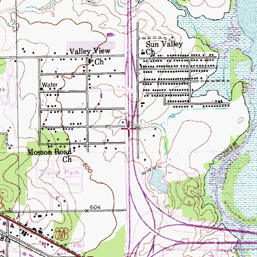 Topographic Map of Eden Road Community Church, TX
